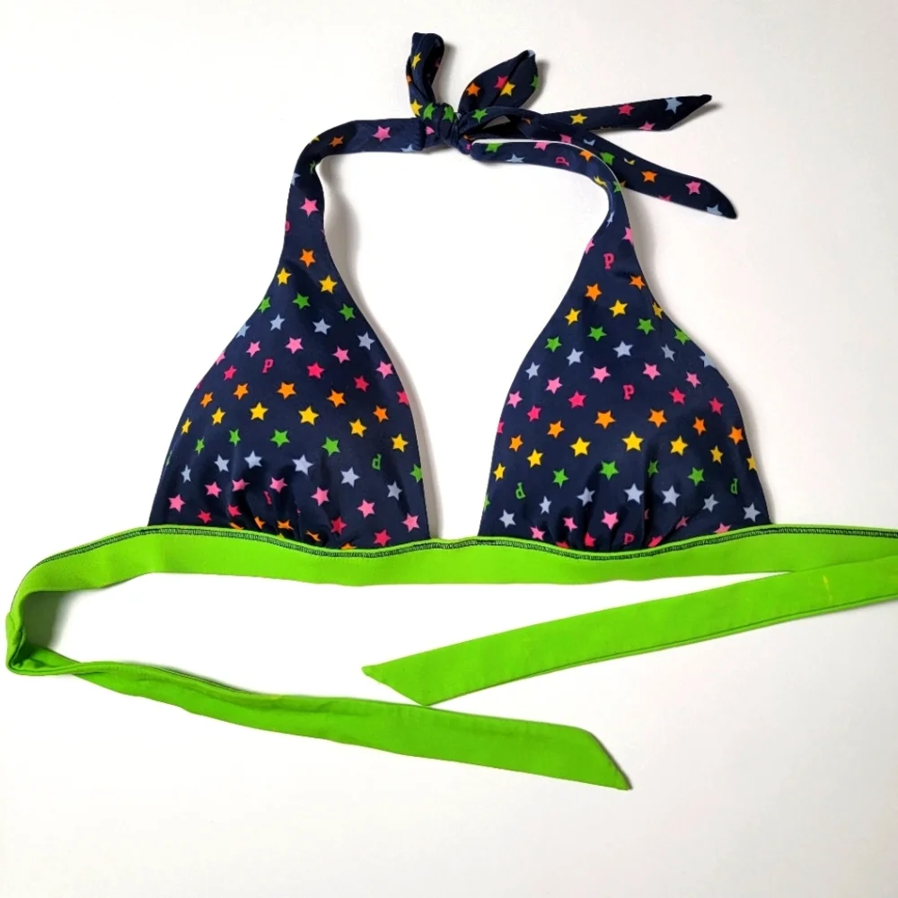 Victoria's Secret Star Print Bikini Top - Multicolor Small Padded String - Picture 3 of 9